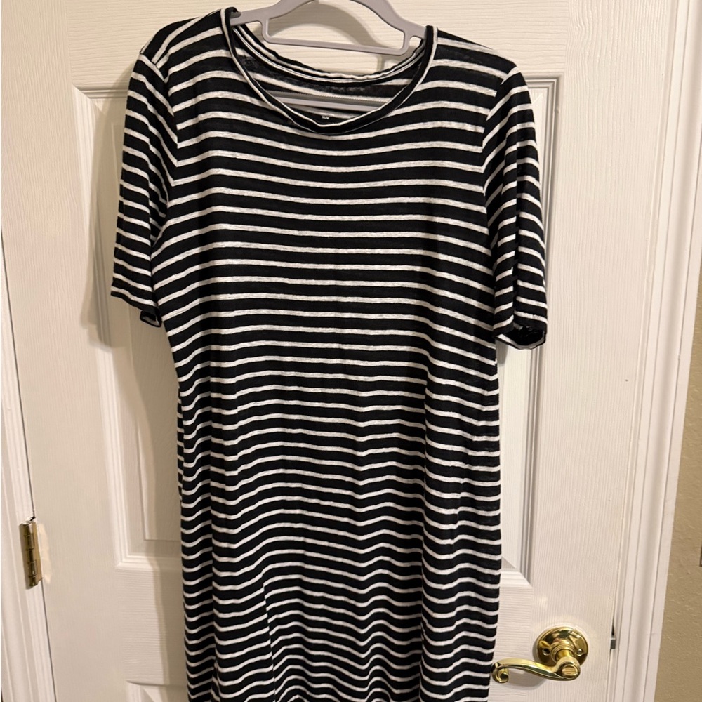 Eileen Fisher Black and White Striped Dress